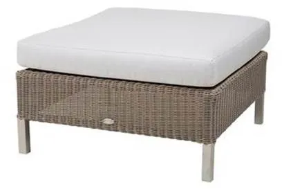 Cane-Line Connect fotpall - Taupe, kudde i vitt
