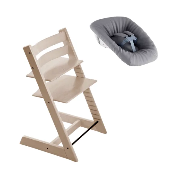 Hög stol inkl. set för nyfödd - whitewash