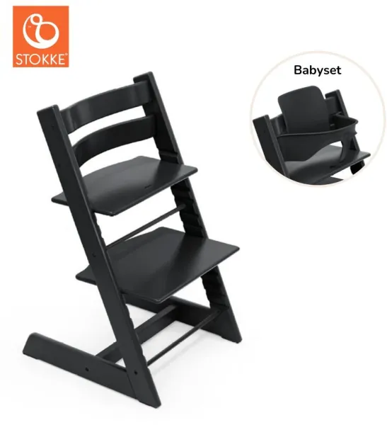 Tripp Trapp hög stol inkl. babysats - Svart