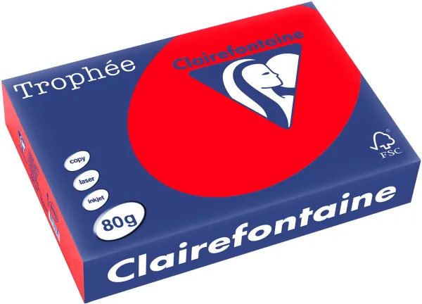 Q-connect Trophee Kopieringspapper A4 80g stark röd 500 ark