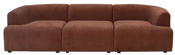 Baloo modulsoffa med 3 sittplatser - roströd tyg