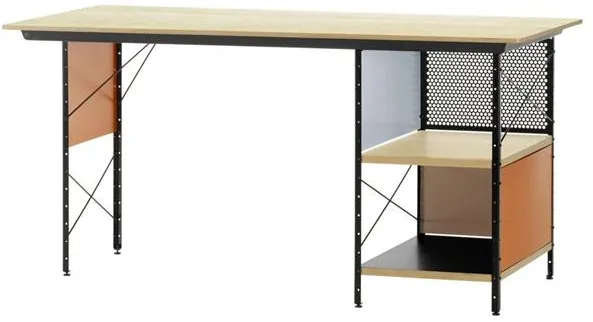 Vitra Eames EDU Skrivbord Svart/Orange/Blå/Björk