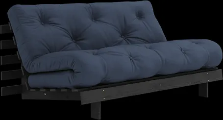 Karup Design Roots bäddsoffa med Roots madrass 160x200 marinblå/svart lackerad