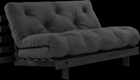 Karup Design Roots bäddsoffa med Roots madrass 140x200 mörkgrå/svart lackerad