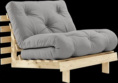 Karup Design Roots bäddsoffa med madrass 90x200 746 Grå/Furu